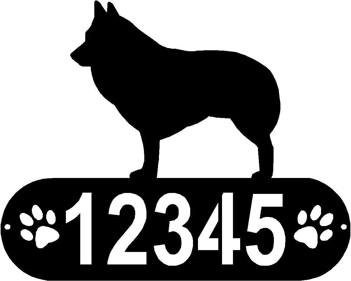 Schipperke Dog PAWS House Address Sign