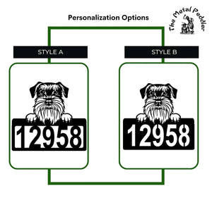 Schnauzer Address Sign - Detailed Dog Design with Custom House Numbers