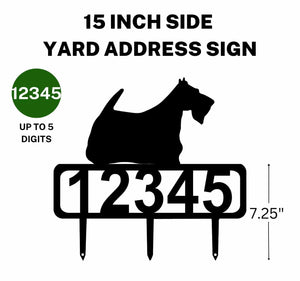 Scottish Terrier Yard Address Sign with Stakes