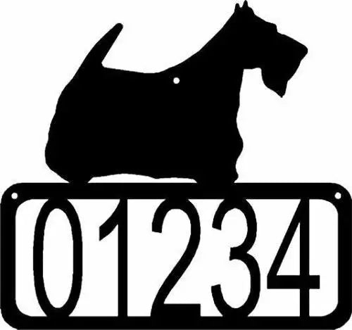 Scottish Terrier Dog House Address Sign