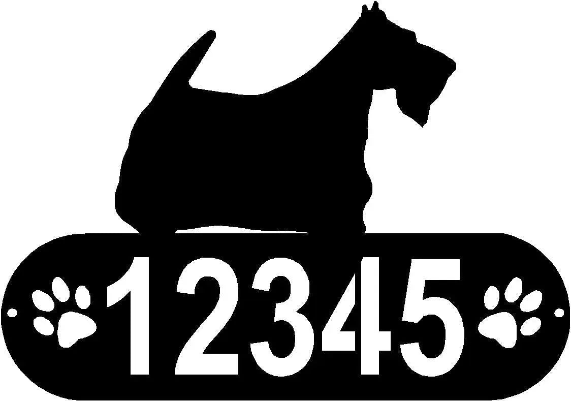 Scottish Terrier Dog PAWS House Address Sign
