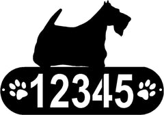 Scottish Terrier Dog PAWS House Address Sign