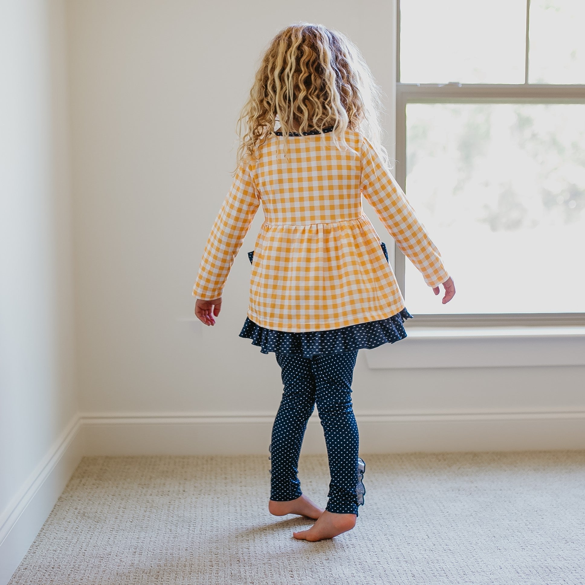 Mustard Gingham Check Set