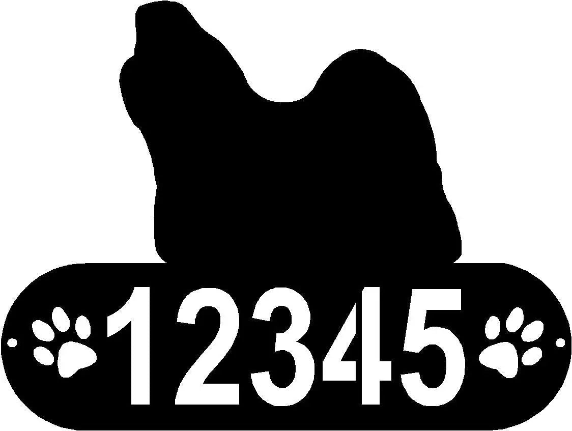 Shih Tzu Dog PAWS House Address Sign