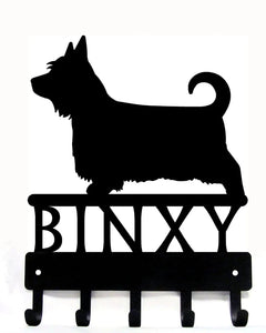 Silky Terrier Key Holder/ Leash Hanger - Personalized with Name