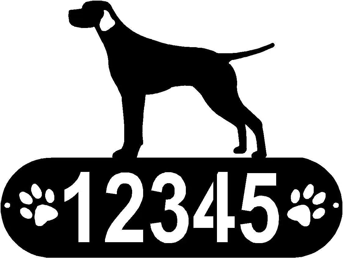 Smooth Pointer Dog PAWS House Address Sign