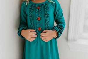 Solid Teal Dress
