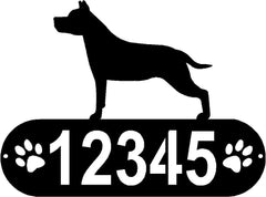 Staffordshire Terrier Dog PAWS House Address Sign