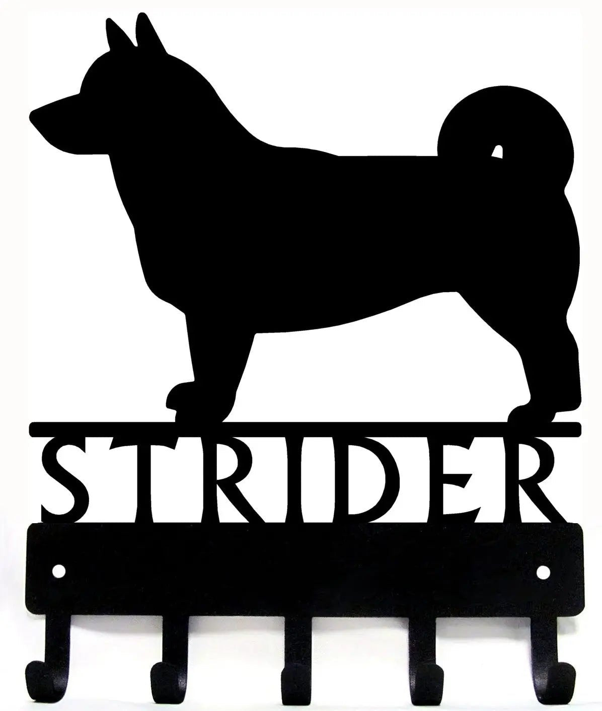 Swedish Vallhund Personalized Name Dog Key Rack/ Leash Hanger With Tail Options