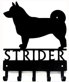 Swedish Vallhund Personalized Name Dog Key Rack/ Leash Hanger With Tail Options