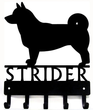 Swedish Vallhund Personalized Name Dog Key Rack/ Leash Hanger With Tail Options