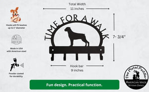 Rottweiler TIME FOR A WALK Dog Key Rack & Leash Holder