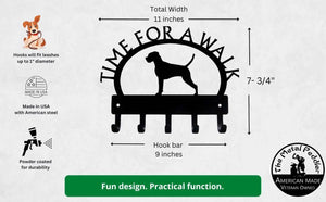 Boxer TIME FOR A WALK Dog Key Rack & Leash Holder