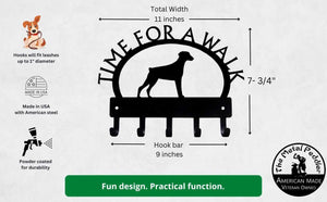 Doberman TIME FOR A WALK Dog Key Rack & Leash Holder
