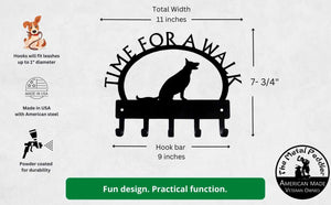 German Shepherd (Sitting) TIME FOR A WALK Dog Key Rack & Leash Holder