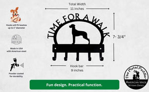 Great Dane TIME FOR A WALK Dog Key Rack & Leash Holder