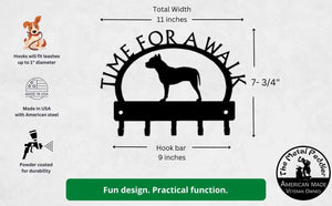 Pit Bull Terrier TIME FOR A WALK Dog Key Rack & Leash Holder