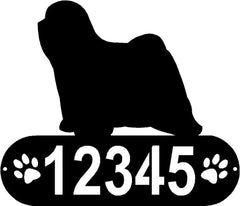 Tibetan Terrier Dog PAWS House Address Sign