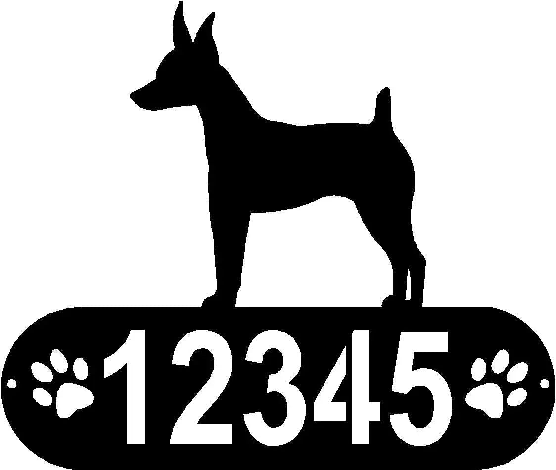 Toy Fox Terrier Dog PAWS House Address Sign