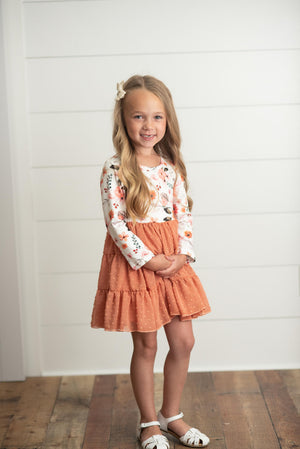 Rust Swiss Dot Tulle Dress