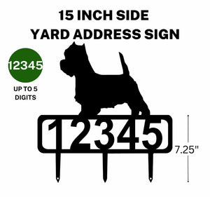 West Highland Terrier Yard Address Sign with Size Options