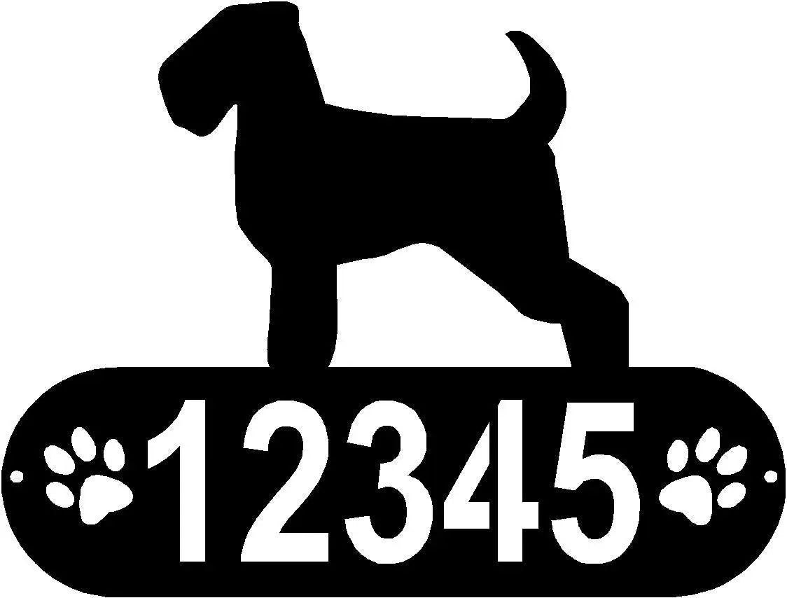 Wheaten Terrier Dog PAWS House Address Sign