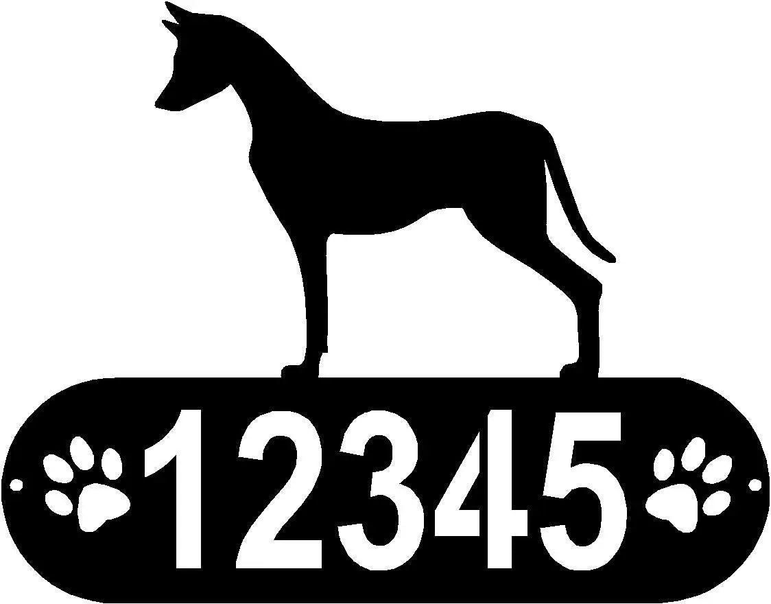 Xoloitzcuintli Dog PAWS House Address Sign
