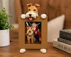 Wire Fox Terrier (2 1/2x3 1/2) Small Photo Frame: Ceramic