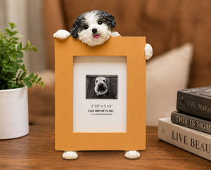 Shih Tzu, puppy cut black and white Small Photo Frame: Ceramic