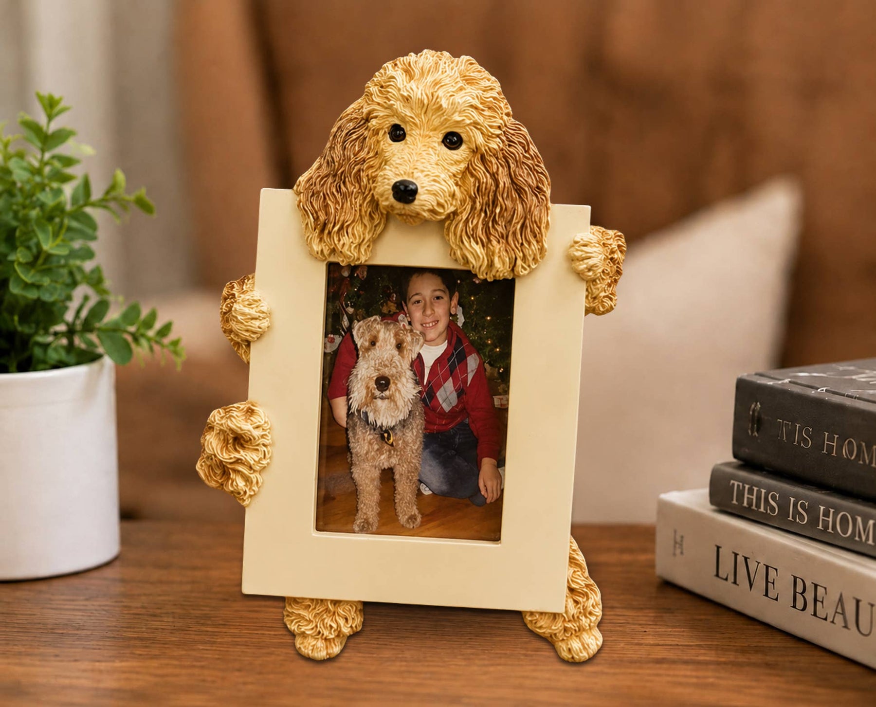 Poodle, Apricot (2 1/2x3 1/2) Small Photo Frame: Ceramic