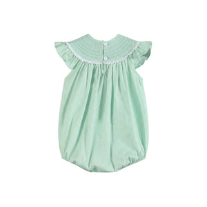 Aqua Daisy Smocked Bubble Romper