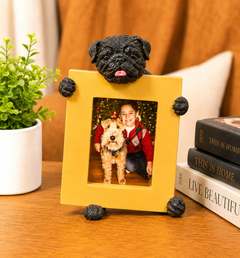 Pug, Black (2 1/2x3 1/2) Small Photo Frame: Ceramic