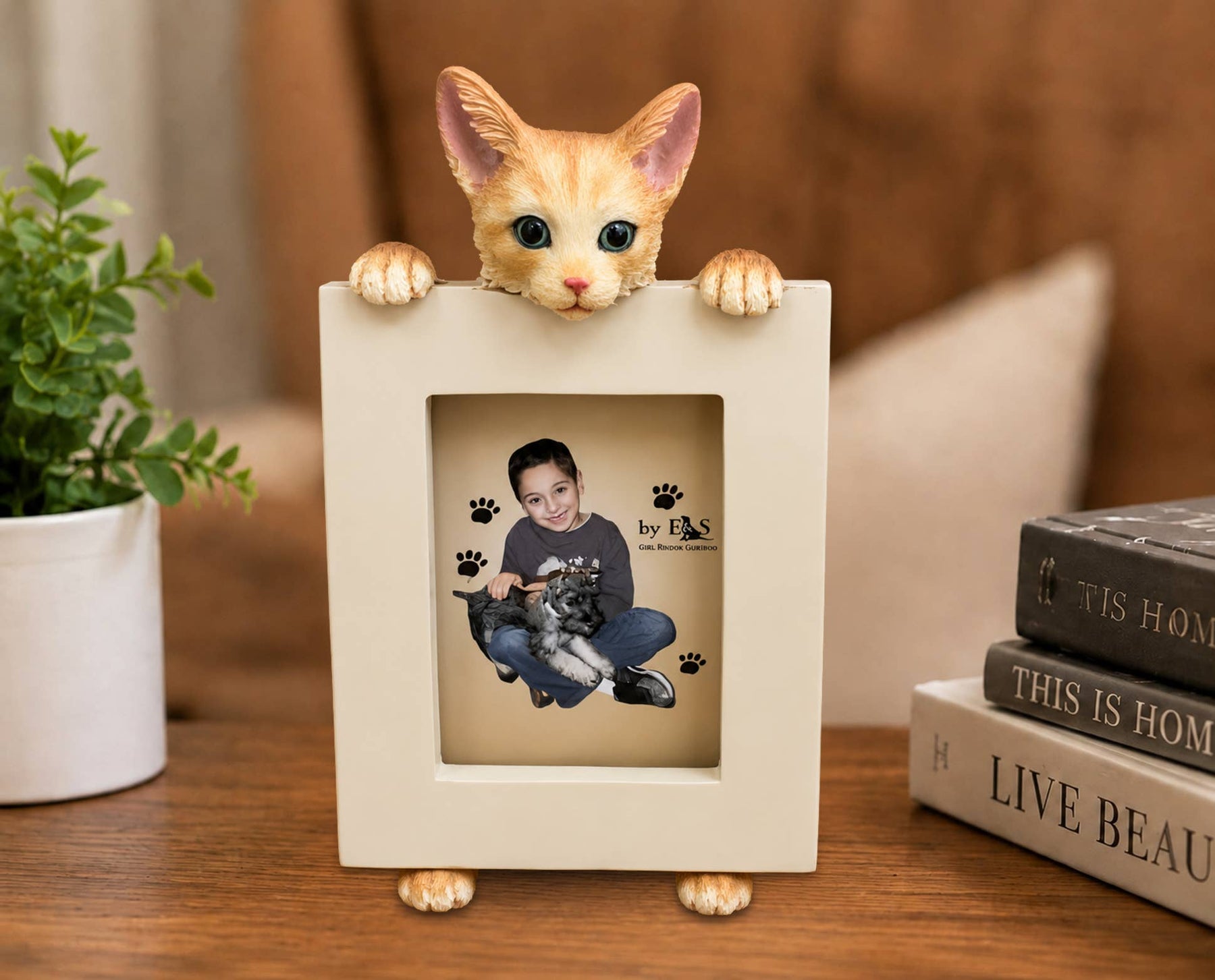 Tabby, Orange (2 1/2x3 1/2) Small Photo Frame: Ceramic