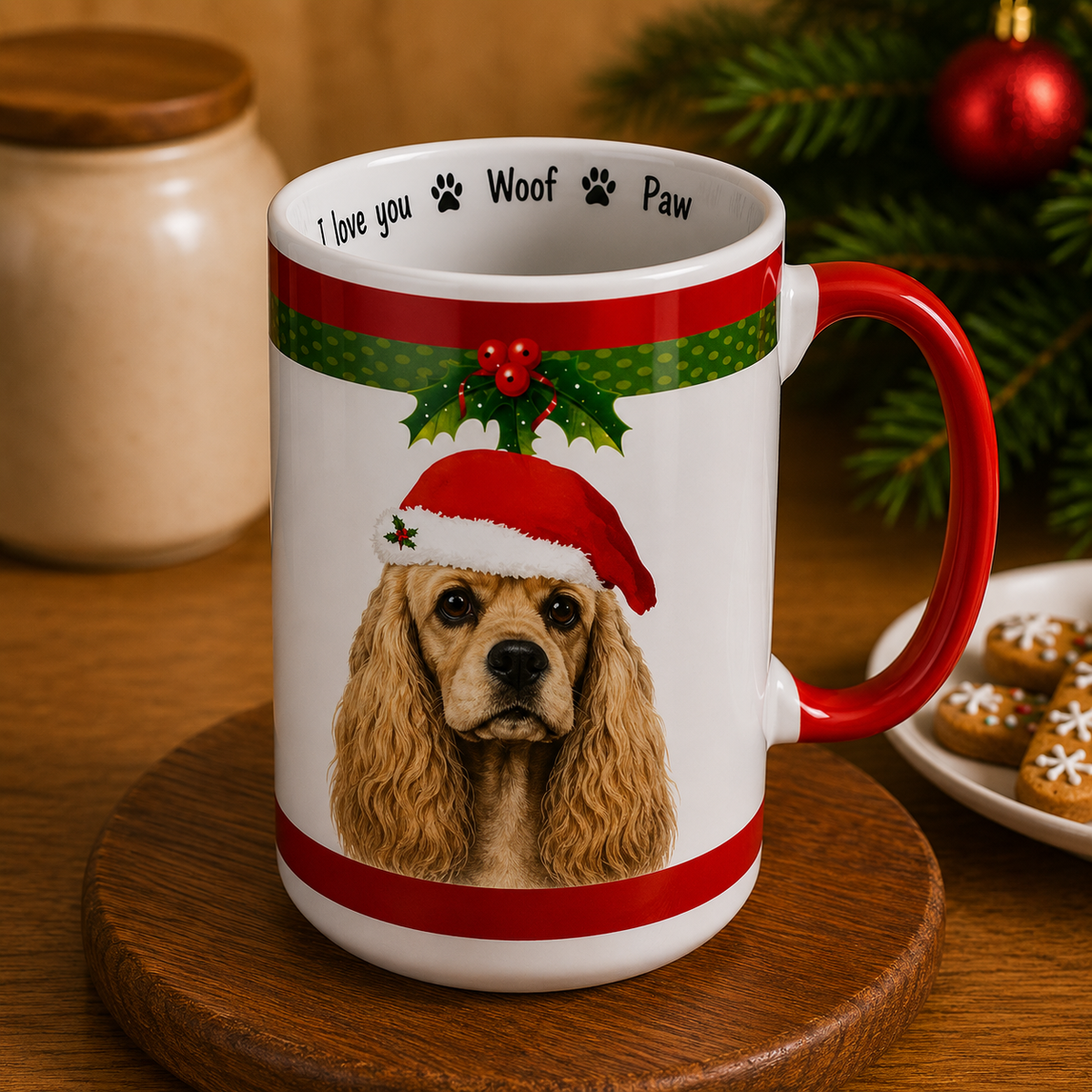 E&S Pets Cocker Spaniel, buff Christmas Mug