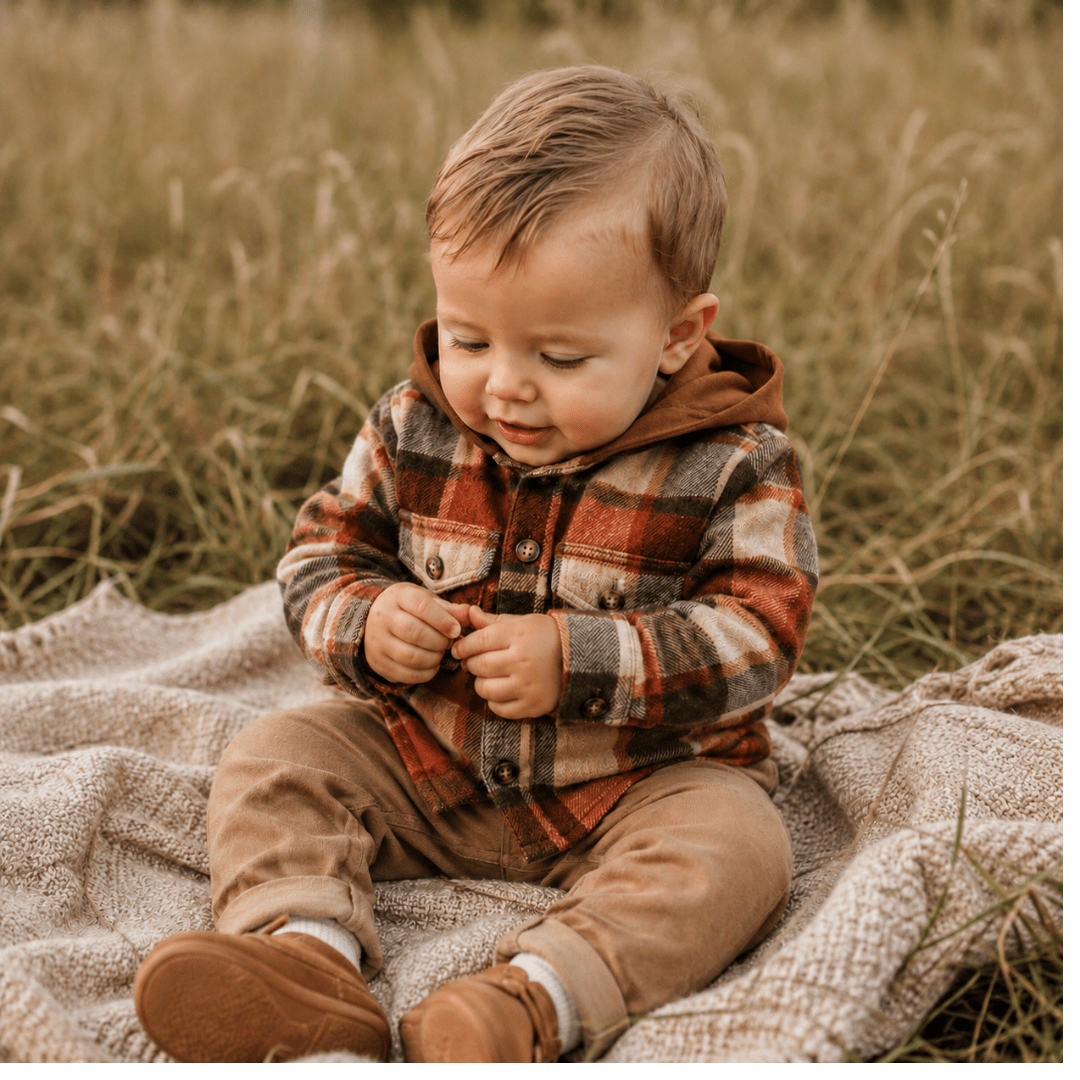 Brown & Rust Plaid Flannel - Infant