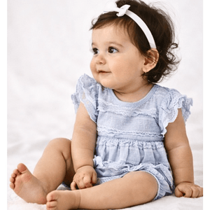 Ruffle Blue Pearl Onesie- Infant