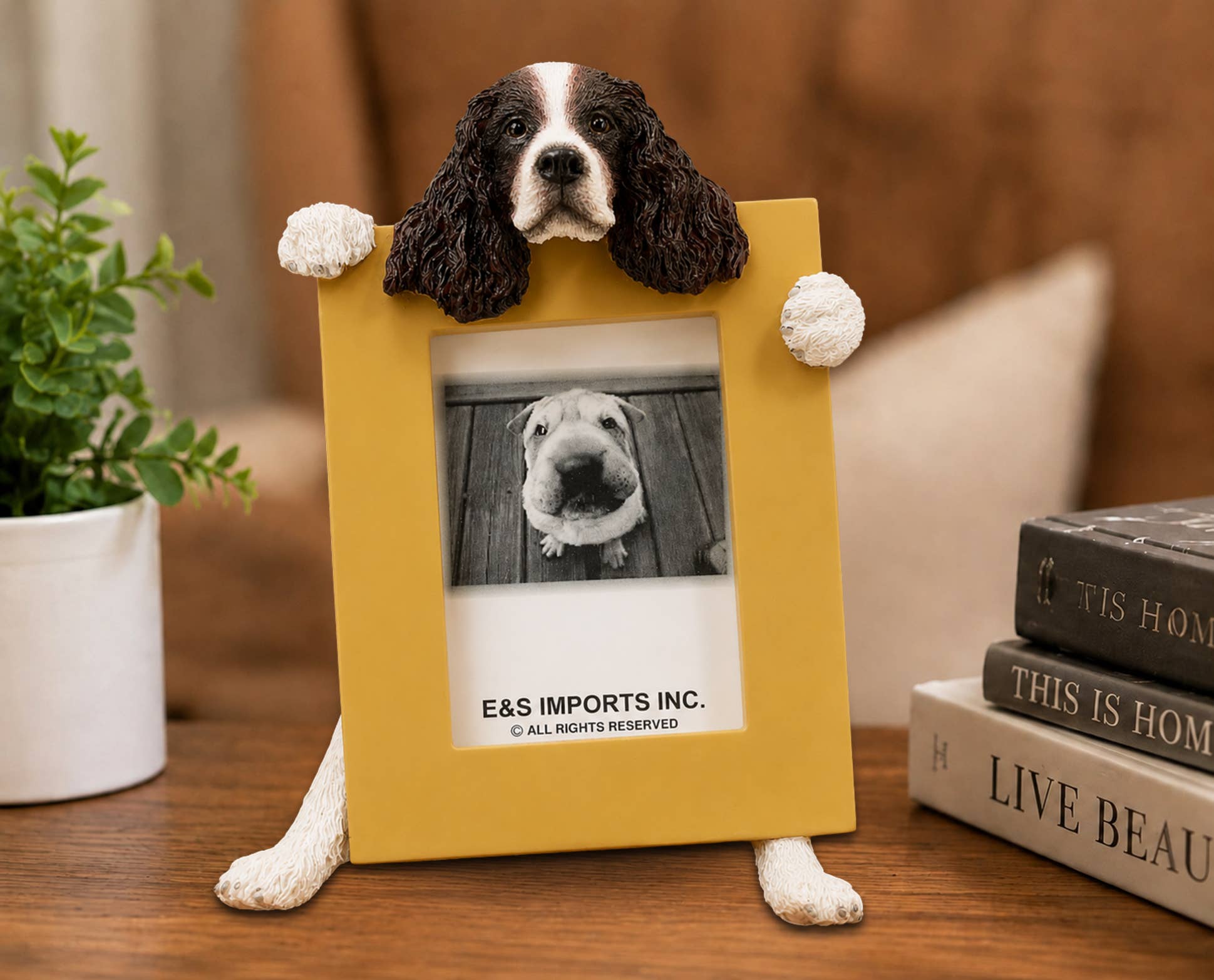 Springer Spaniel (2 1/2x3 1/2) Small Photo Frame: Ceramic