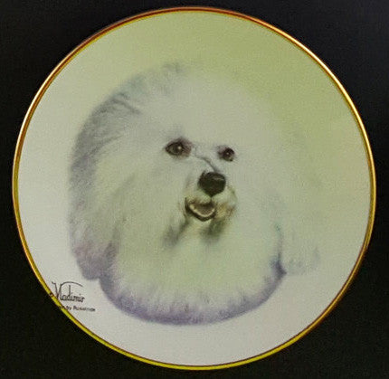 Classic Collection 4in Color Mini Porcelain Plate-Bichon Frise (316 Bichon)