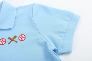 Blue Baseball Polo Shirt