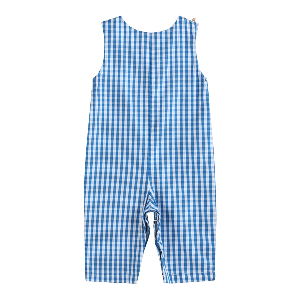 Blue Gingham Pumpkin Train Smocked Longall