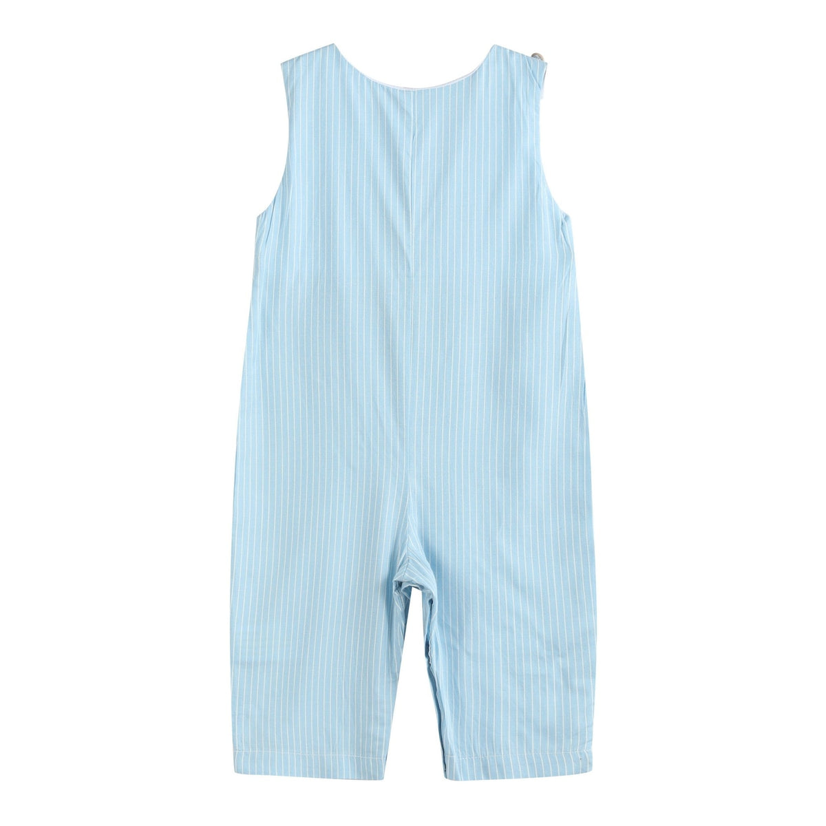 Blue Gingham Train Smocked Longall