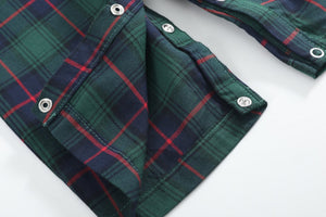 Blue, Green Red Plaid Christmas Santa Smocked Longall