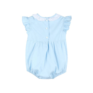 Blue Lil Sister Smocked Bubble Romper