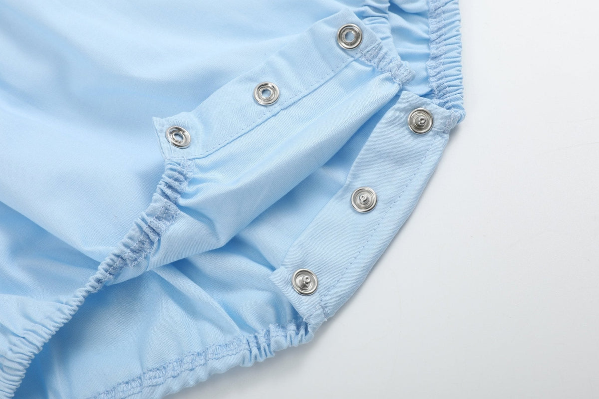 Blue Lil Sister Smocked Bubble Romper