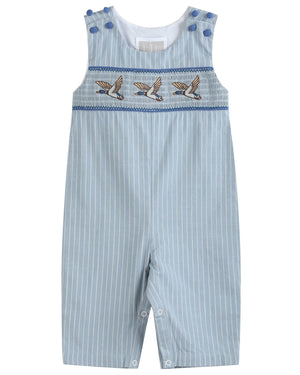Blue Pinstripe Mallard Duck Smocked Longall