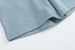 Blue Smocked ABC School Shirt and Shorts Set