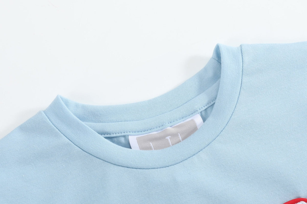 Blue Smocked ABC School Shirt and Shorts Set