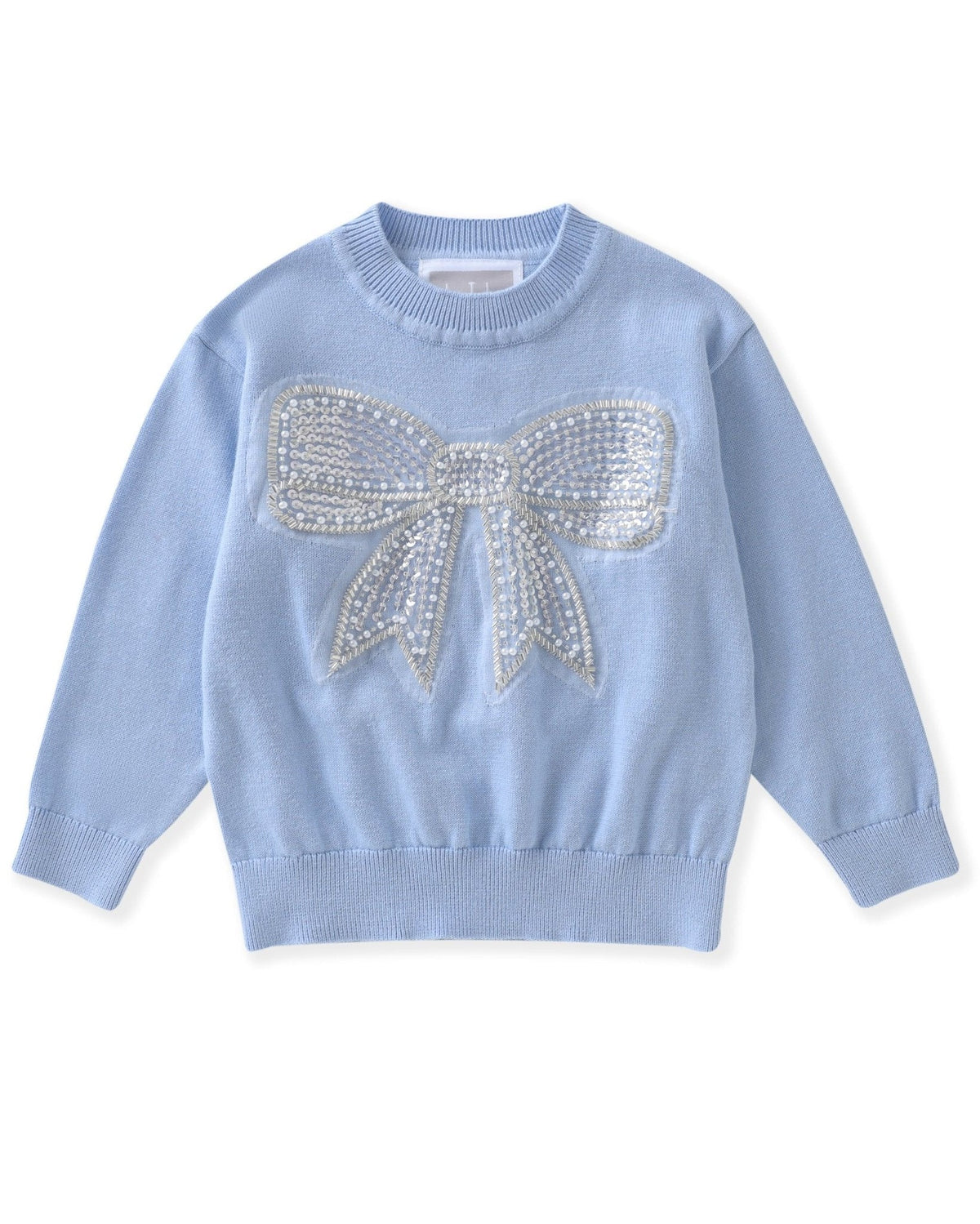 Blue Sparkly Bow Sweater