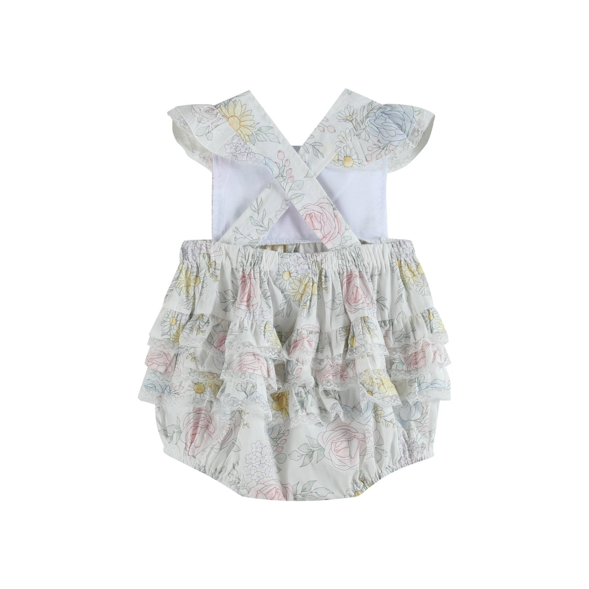 Bouquet Floral Ruffle Bubble Romper