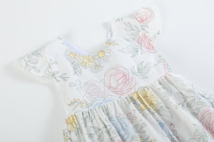 Bouquet Floral Ruffle Bubble Romper